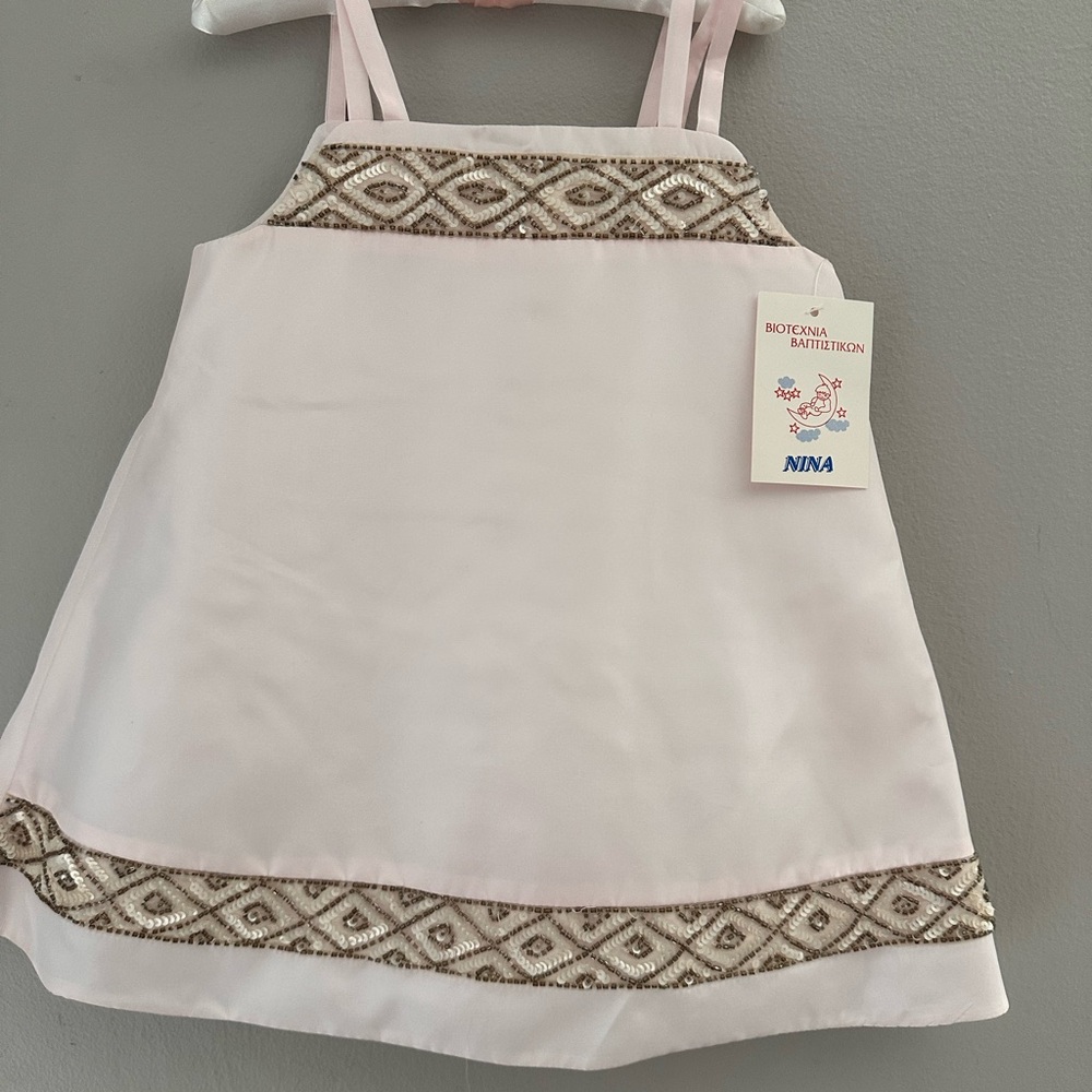 Elegant Pink Dress with Beaded Trim